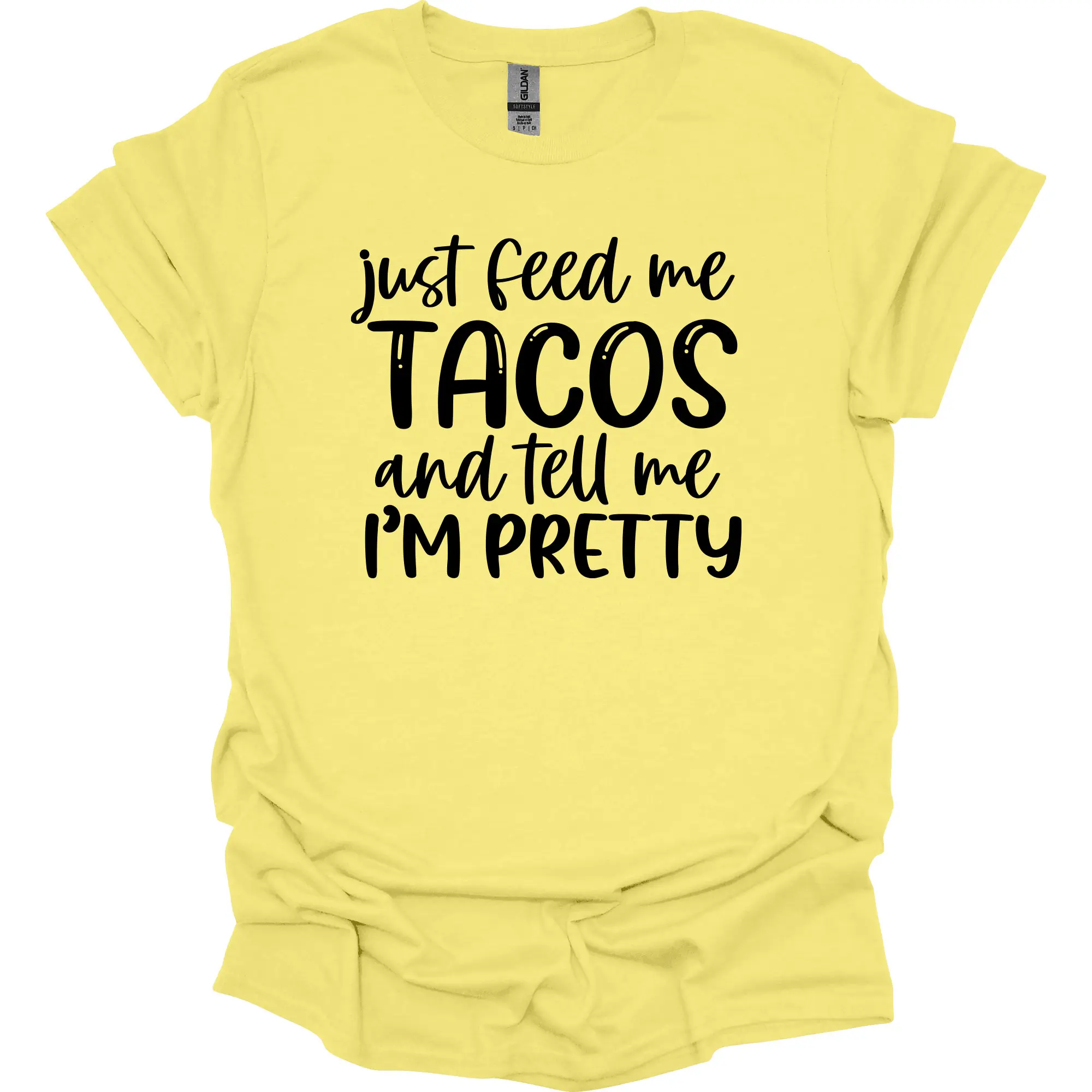 Feed Me Tacos Graphic Tshirt, Funny Graphic Tee, Unisex Apparel, Relaxed Fit, Soft Print