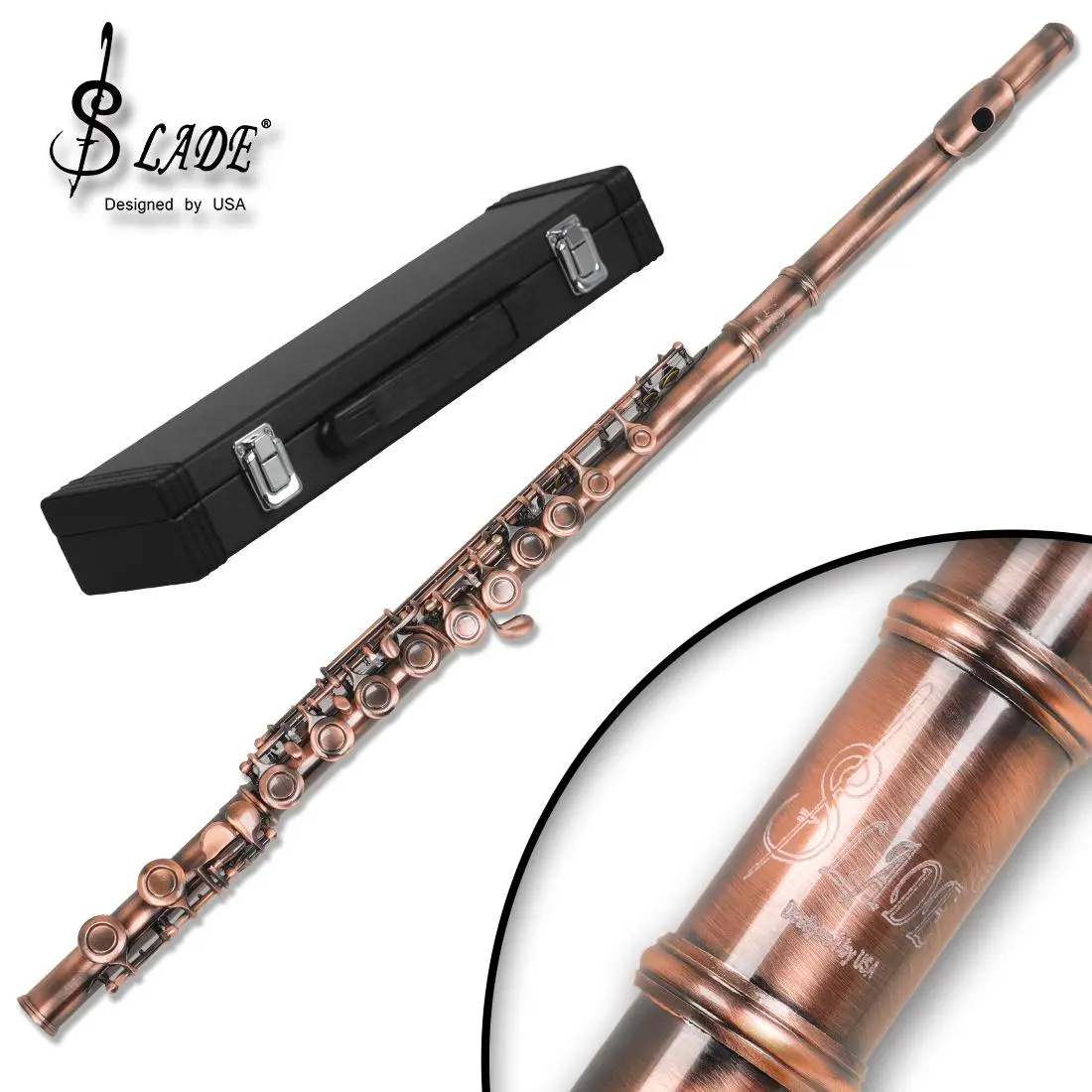 16-Hole Closed Hole Flute C Key Beginner Band Performance Instrument, High-Quality Woodwind Music Equipment for Students & Beginners