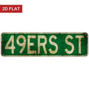 Vintage 49ERS ST Street Sign Rustic Design Metal Sign 4x16 Inch Home Poster Bar Pub Decor Vintage Garage Signs
