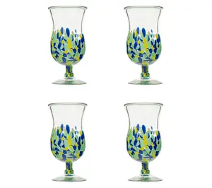 10 Strawberry Street Set of 4 Mazatlan Mexican Hurricane Glass