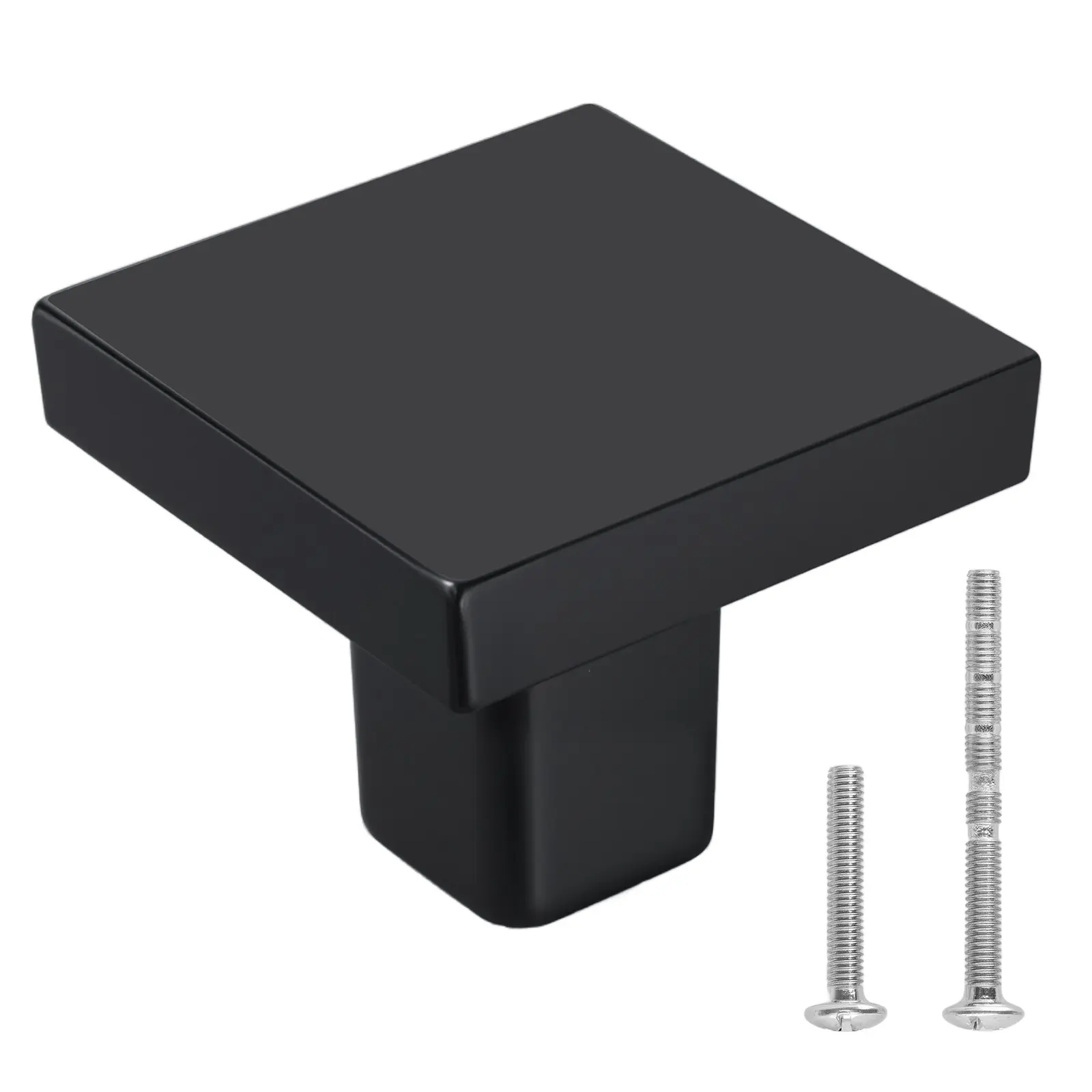 VEVOR Cabinet Knobs, 10 Pack, 1.18 Inch Black Zinc Alloy Drawer Pulls Door Handles, Square Kitchen Solid Knobs Dresser Handles, Cupboard Hardware with Screws for Bathroom Closet Cabinets Drawers