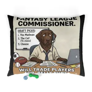 Trendy Tailz "Executive Draft" Throne Fantasy Commissioner Pet Bed Pillow - Indoor Use, Printed Surface, Zippered Closure