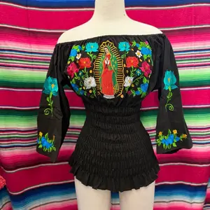 Virgen Maria blouse Long Sleeve Mexican Blouse Inspired by the Virgen María