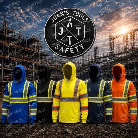 JuansTools Male ST 908 Hooded Long-Sleeve Reflective Shirt, 1pc, All-Seasons Outdoors Menswear Hoodie