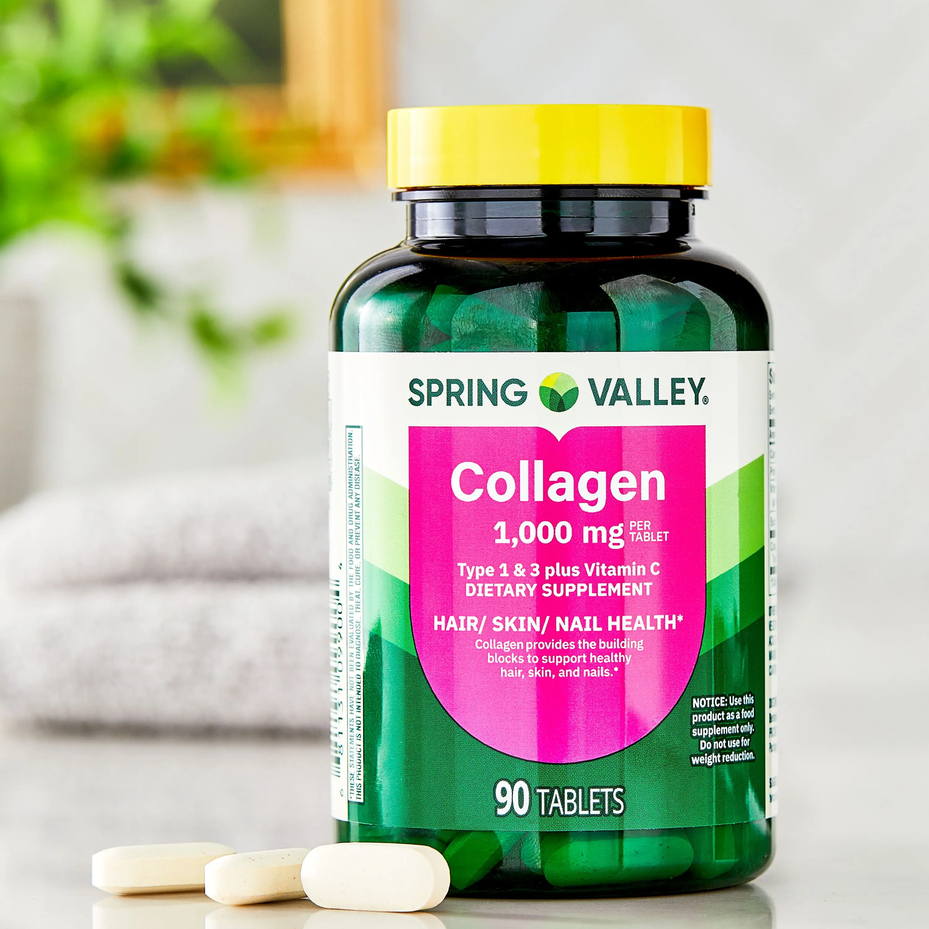 Spring Valley Collagen Type 1 & 3 Plus Vitamin C 1000 mg 90 Tablets for ...