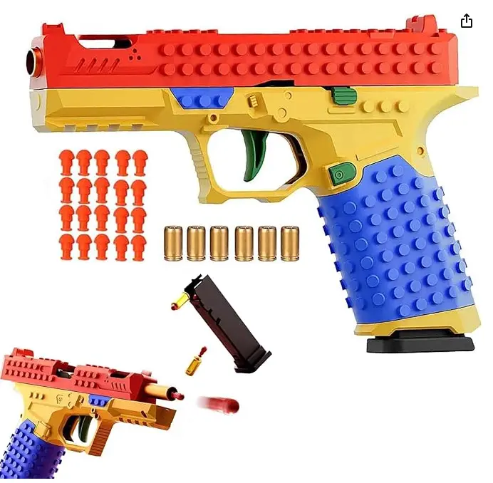Tactical DIY Customizable Building Block Toy Gun Blaster Set - 3-5 Player Multiplayer Strategy Collaborative Shooting Tactical Kit, Unisex Outdoor Play Gift
