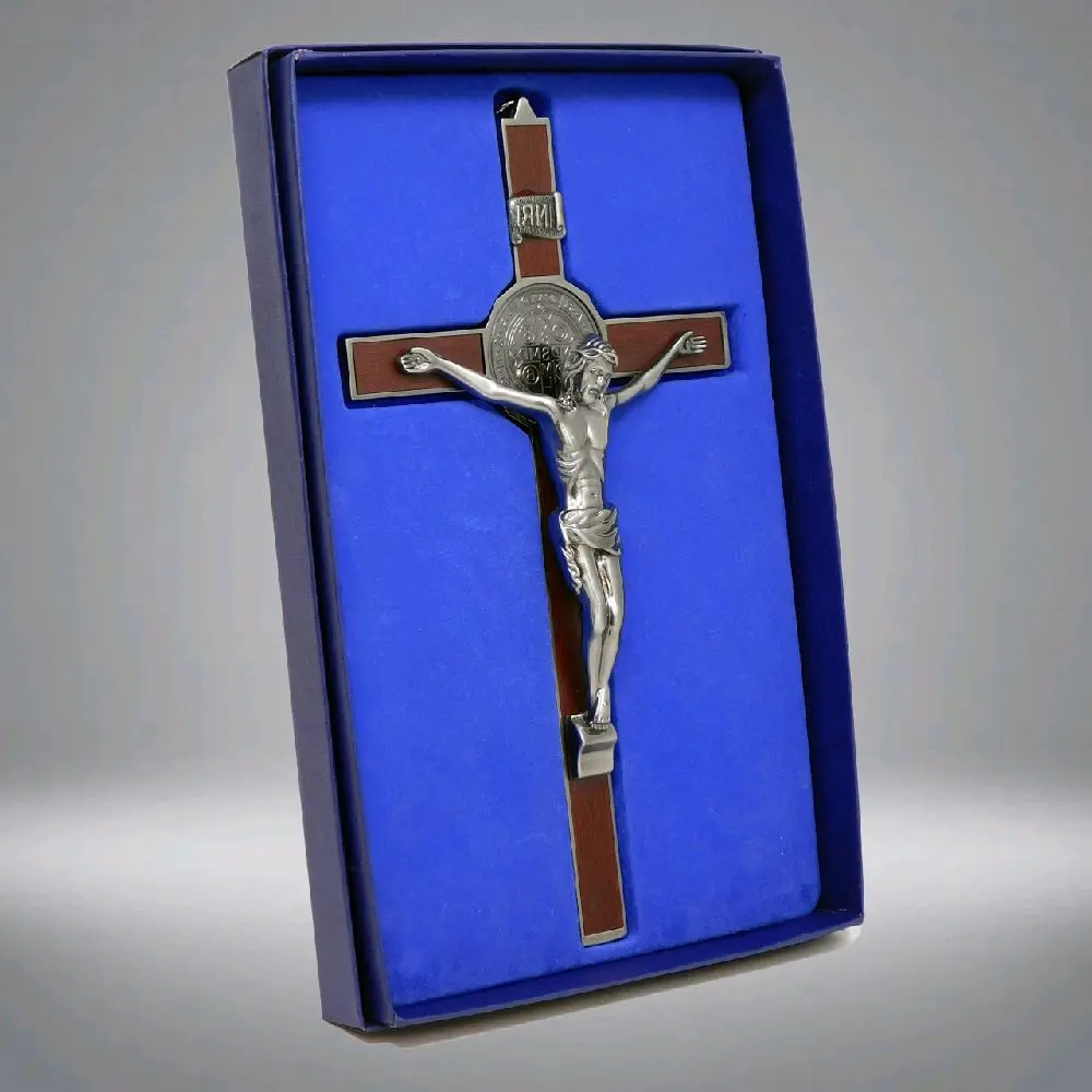 Saint Benedict 6.5" Inch Small Crucifix 19097-7 Cross Metal  San Benito Jesus Brand New High Quality Cruz Crucifijo For Wall