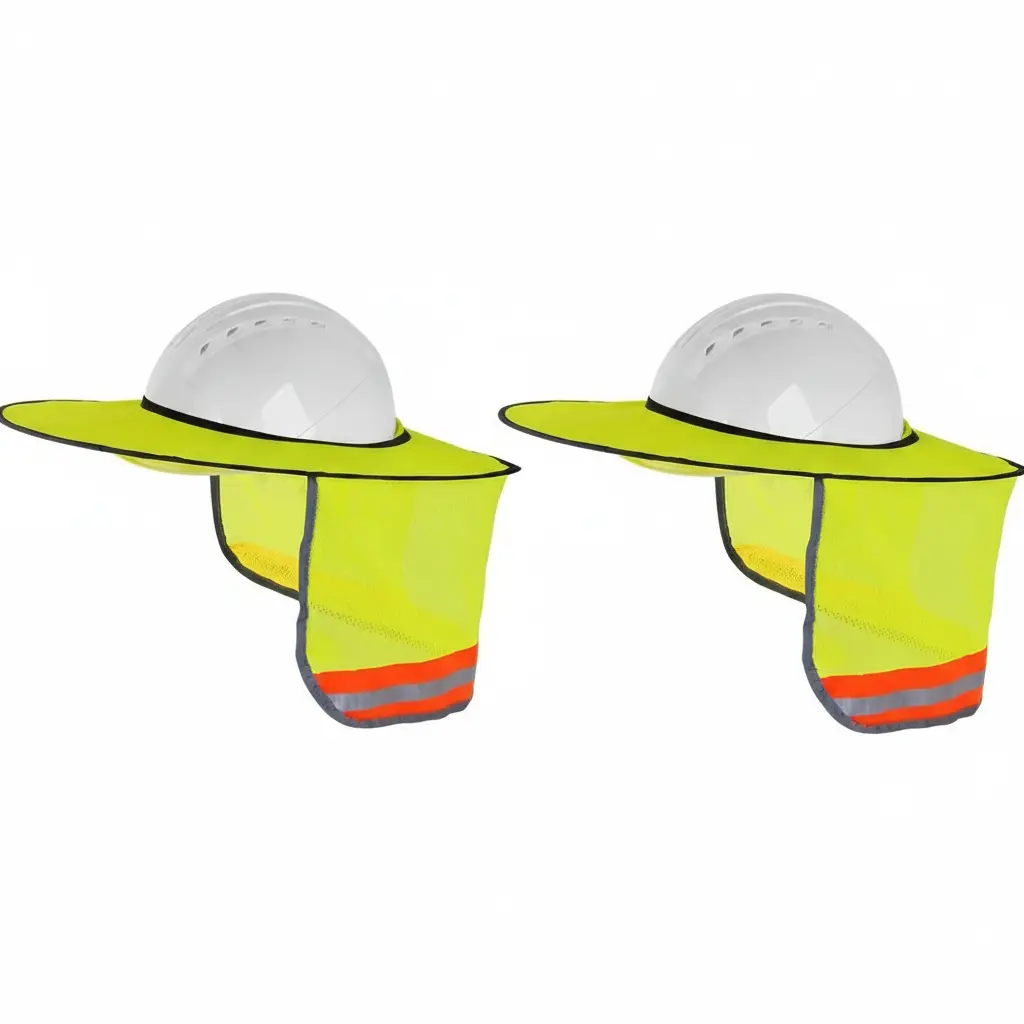 Hard Hat Accessories Full Brim Sunshield Neck Sunshade Cover Reflective Strip Upgrade for Safety Hardhats sun protection