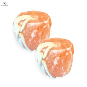 Natural Pink Himalayan Salt Lick Block with Rope (6 lbs) - For Horses and Livestock, Farm Animal Supplies
