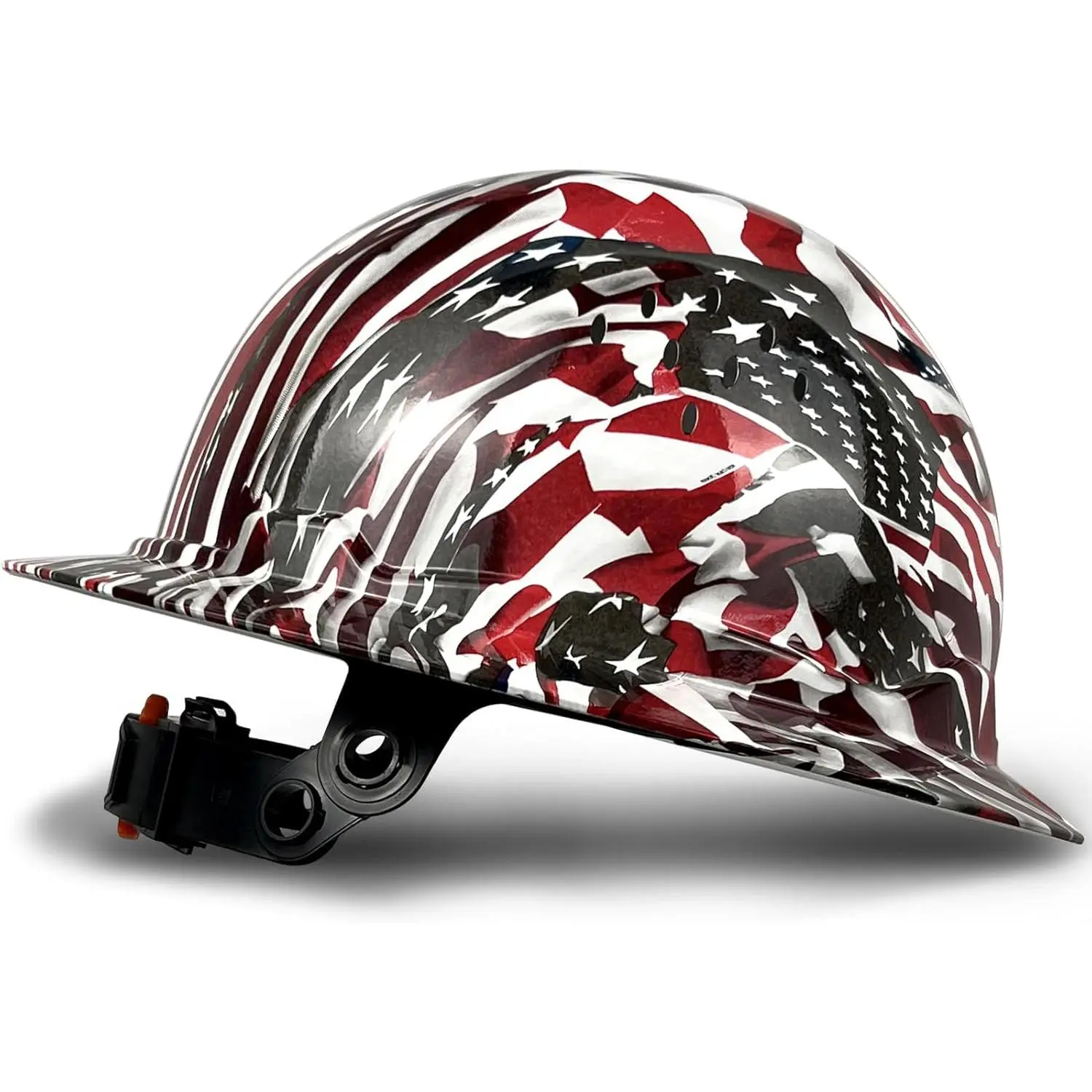 Full Brim Hard Hat, Carbon Fiber Look - Vented Lightweight HDPE Shell with 6-Point Suspension and Adjustable Fit for Men, Construction Gear, Construction Helmet, Safety Gear