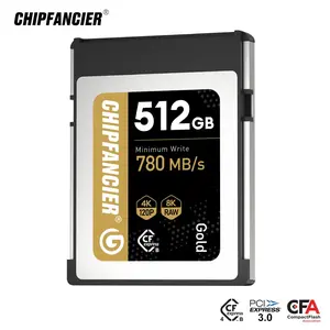 CHIPFANCIER CFexpress Type B 2.0 Memory Card – 512GB, PCIe 3.0, Max Read 1750MB/s, supports 8K/4K 120fps RAW, ideal for Canon R5, Nikon Z9/Z8,delivering high-speed, reliable storage for photography, videography, and professional content creators.