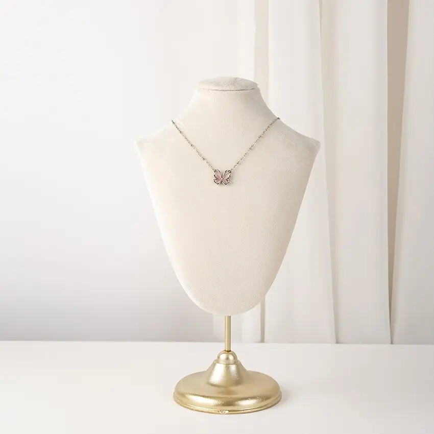 High-End Portrait Necklace Display Stand, Single Layer Durable Jewelry Storage Rack, Live Streaming Market Counter Stall Showcase, Elegant Neckpiece Holder