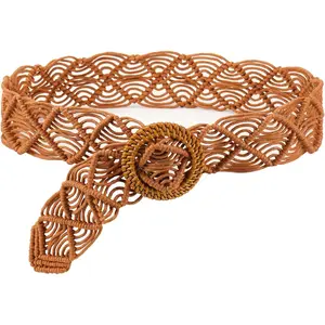 Boho Belt for Women Braided Woven Belts Bohemian Waist Belts for Dress