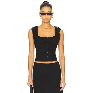 GUIZIO Paloma Lace Top in Black