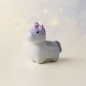 Creative and adorable crystalline glaze gradient ceramic pony figurine, perfect for home, office, or car decor an ideal holiday gift.