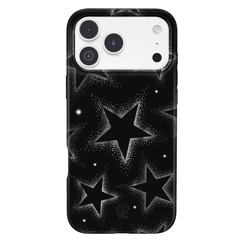 Velvet Caviar Aesthetic Cute Magnetic Crystal-Inlays Chrome Stars Smartphone Case - Shockproof Protective Cover for iPhone 18, 18 Pro Max, 17, 16, 15 & More Mobile Phone Accessory