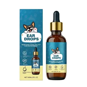 Ear Drops for Dogs & Cats – Gentle Pet Ear Cleaner – Removes Tough Debris, Eliminates Odor & Prevents Buildup – Natural Ingredients – Maintains Healthy Ear Environment – 60ml (2 fl oz)