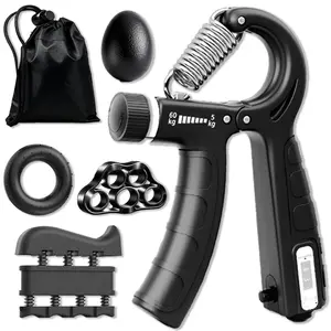 6-in-1 Adjustable Hand Grip Strengthener Kit Forearm Trainer Finger Exerciser for Grip Strength & Rehabilitation