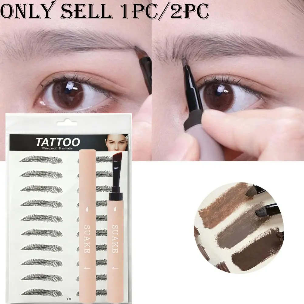 Eyebrow Pencil & Brow Stencil Set, Waterproof Long-lasting Brow Tattoo Sticker, Natural Defined Easy Shaping Eyebrow Kit for Beginner Friendly, Precisely Sculpted Brows, Makeup