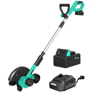 20V 9" Cordless Lawn Edger with 4.0Ah Battery & Charger, 3 Cutting Depths, Adjustable Handle, Brushless Electric Edger Lawn Tool for Sidewalk, Driveway-Cyan
