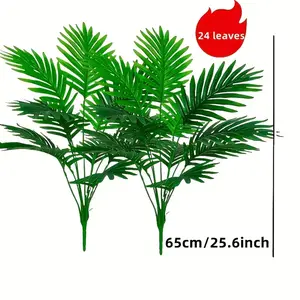 Two artificial palm trees. Two artificial palm trees.