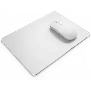 Glass  Pad, 13.7x10.2 Inch Large Gaming Mousepad with Non-Slip Base, Special Glass Surface for Optimal Control, Clear  Mat for Desk  Laptop Gamer Office Work