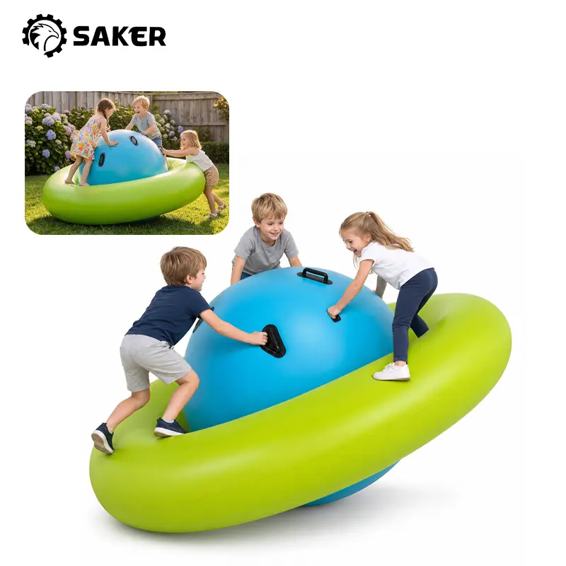 Saker Ultimate Outdoor Water Planet Rocker! Durable Inflatable Lawn Sprinkler Bouncer Game for Active Kids Summer Backyard Fun, Quick 5-Min Setup