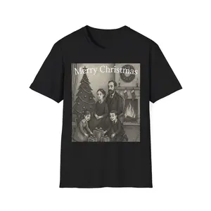 Merry Christmas family T Shirt Edward Gorey Style