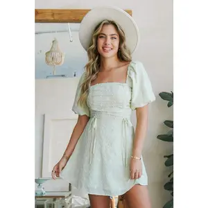 Fitted Eyelet Mini Dress