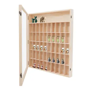 Wall Mount 6-Tier Display Cabinet 50 Compartments For Toys And Figures