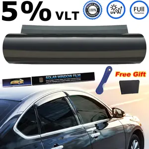 Car Window Tint Film 5%  VLT Premium Tinting Roll 20" x 10ft UV Shielding Heat Resistance Enhanced Privacy Scratch Resistant Professional Quality