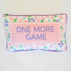 One More Game Needlepoint Pillow