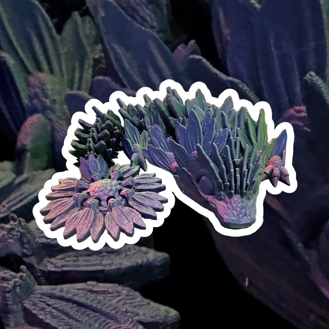 Shadowbloom the 3D printed Articulated Sunflower Dragon