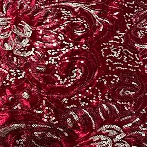 Velvet Sequins Dressmaking Fabric - Luminous, 280g/yd, 56" Width (56 Inches), Comfortable Mechanical Stretch Spandex for Fashion Accessories