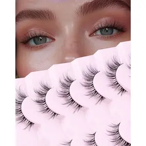 Onlyall Cat Eye Lashes Natural Lashes False Eyelashes Fox Eye Lashes False Lashes 7 Pairs D5