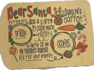 Santa Plate - Christmas Cutting Wood Board Plate