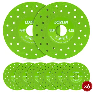 LOZLIN 3PCS/6PCS 4-1/2inch Tile Cutting Disc for Angle Grinder Glass Ceramic Marble Diamond Cutting Blade Disc for Grinding Blades
