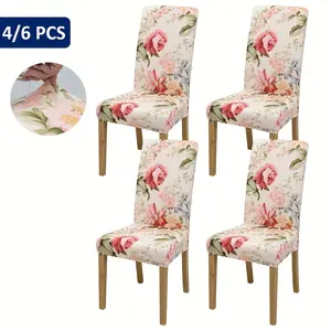 [Colorful Chair Cover] Multi-Color Elastic Peony Flower Chair Cover | Spring and Summer Style Suitable for Kitchen Living Room Restaurant Home Decoration