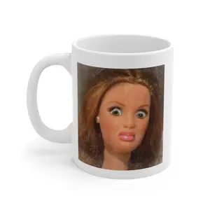 Funny Disgusted Barbie Face Funny  Mug – Hilarious Coffee Cup Gift for Mom, Dad, Coworker or Friend