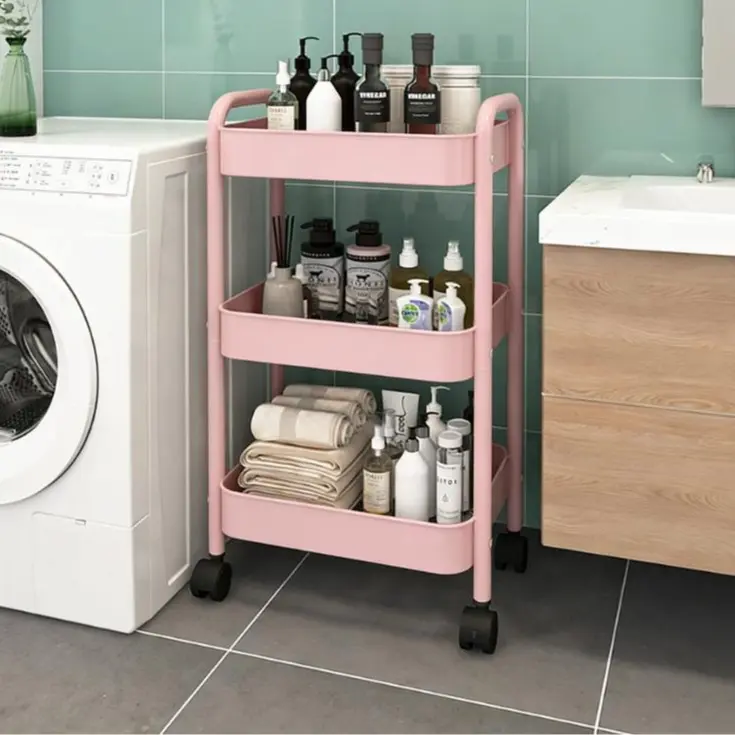 Mobile Rolling Storage Cart with Wheels Heavy-Duty 3-Tier Organizer for Bathroom Kitchen Living Room & Bedroom Durable Metal 360° Wheels 44 lbs Load Capacity newborn baby Clear narrow vial small