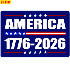 2D 1776-2026 250th Anniversary America Years USA Flag Metal Iron Sign | 12x8 Inch, Independence Day Wall Decor, Vintage Style, Wall Hanging, Metal Material