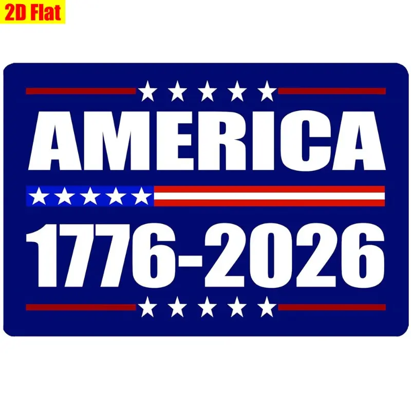 2D 1776-2026 250th Anniversary America Years USA Flag Metal Iron Sign | 12x8 Inch, Independence Day Wall Decor, Vintage Style, Wall Hanging, Metal Material