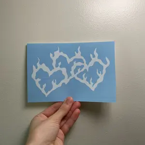 Fire Hearts Vinyl Decal for Car, Computer, New Driver Gift, Cute Car Decal