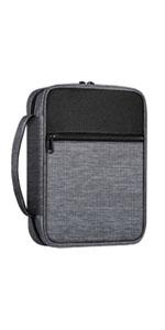 Extra Large Bible Cover, Carrying Book Case Church Bag Bible Protective with Detachable Shoulder Strap & Zippered Pocket, Gift for Men Women, Black & Brown Extra Large Bible Cover, Carrying Book Case Church Bag Bible Protective with Detachable Shoulder Strap & Zippered Pocket, Gift for Men Women, Black & Brown