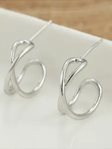 1 Pair of Fashionable and Simple Wringing Earrings, with A Sense of Line Design, Are Versatile Jewelry for Women's Daily Wear and Perfect for Gifting