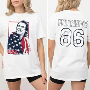 Patriotic Ice Hockey Graphic T-Shirt, Hoodie, Sweater | 2-Sided Hockey Fan Pride Design | American-Style Hockey Inspired Gift for Sports Lovers, Clean Lines, Minimalist Look, Classic Cuts, Always On Point