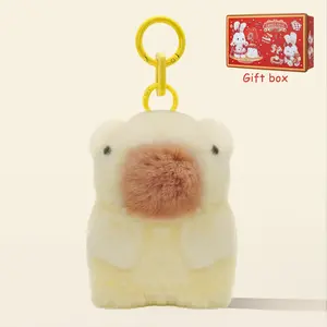 BunnyLulu Cute Animal Keychain with Gift Tin – Fluffy Avocado,Ducky, Capybara & Bear Charms – Fun Accessories & Cute Christmas Gifts for Girls, Teens, and Friends