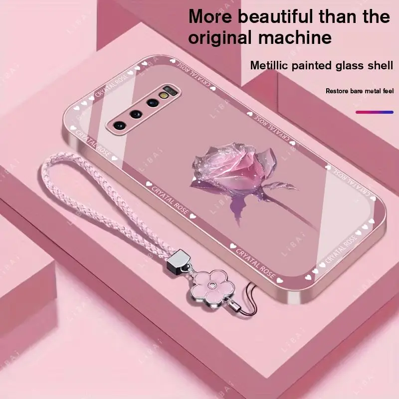Suitable for [Galaxy S10] Brand new premium phone case,  Free four-leaf clover lanyard，drop-proof and fingerprint-resistant，simple and elegant design，multiple colors available YM99