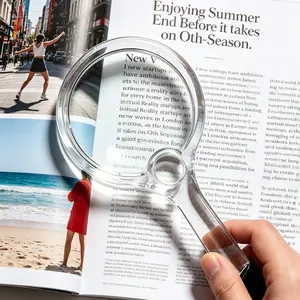 Double Magnification Handheld Magnifier, 2x 5x Dual Use, 3.5 Inch Large Lens, Ideal for Elderly Reading, Jewelry Appraisal, Craftsmanship