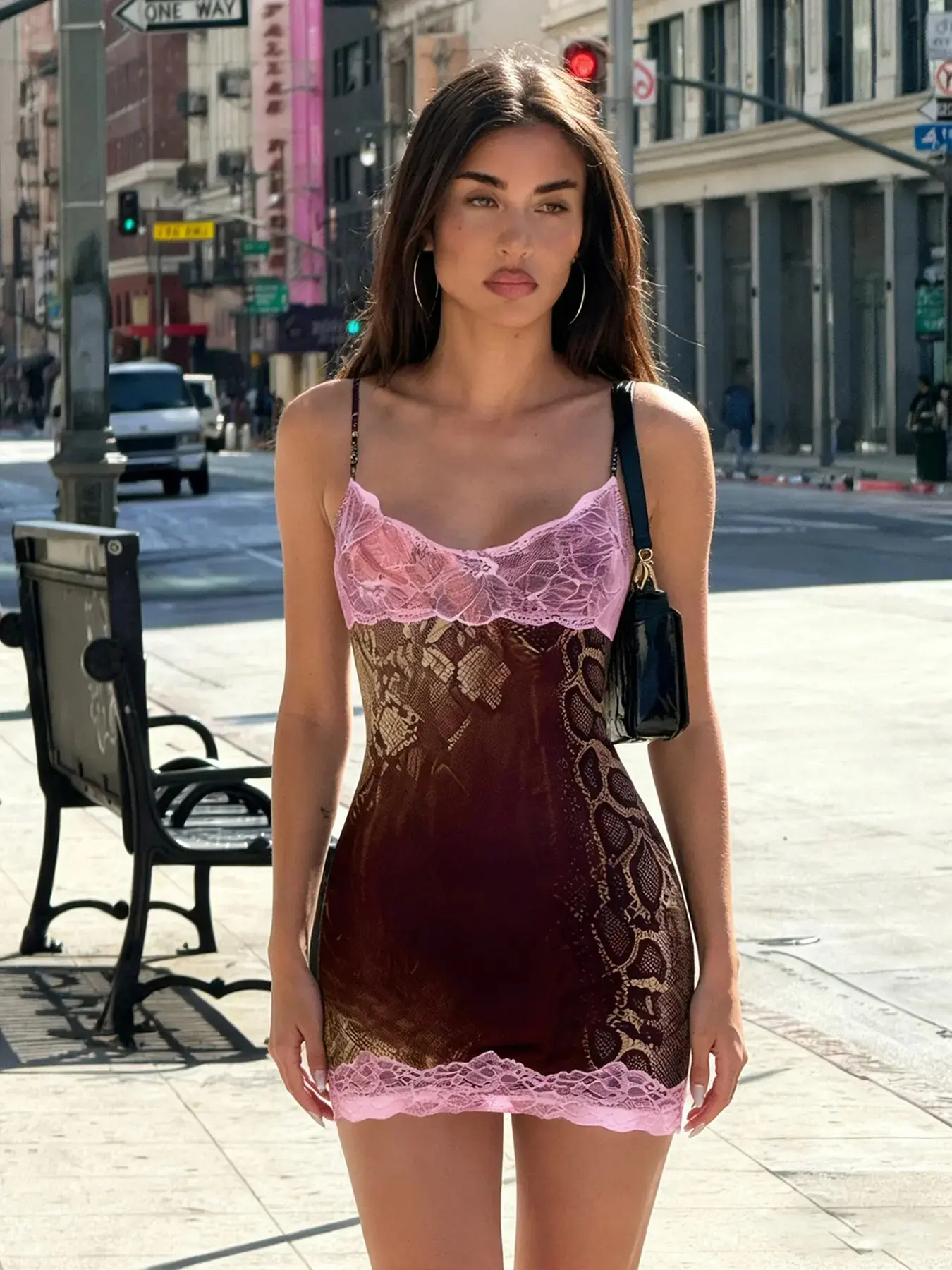 Elegant Snake Print Ruched Bodycon Stretch Short Dress, Sexy Lace Patchwork Backless Sleeveless Spaghetti Strap Design, Party Night for Women All Seasons